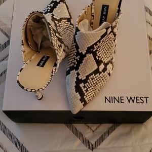 Nine West Snakeskin Mules 9M